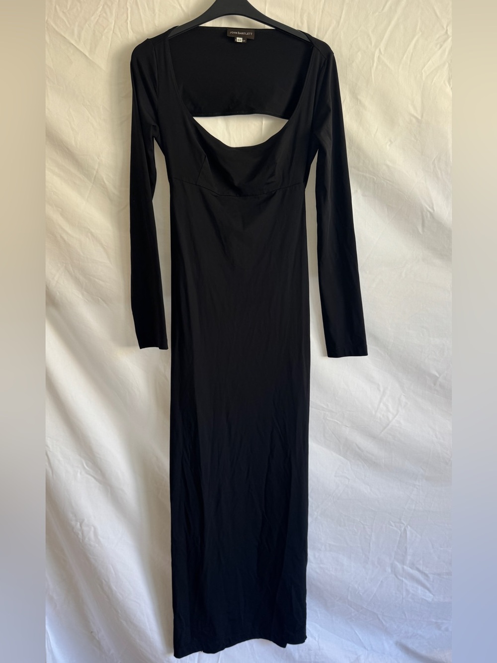 John Bartlett Black Long Sleeve Cutout Maxi Dress